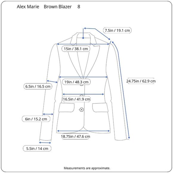 Alex Marie Dark Brown Montana Jacket Blazer Wrinkle Free Shawl Lapel 3 Button 8 - Picture 14 of 15
